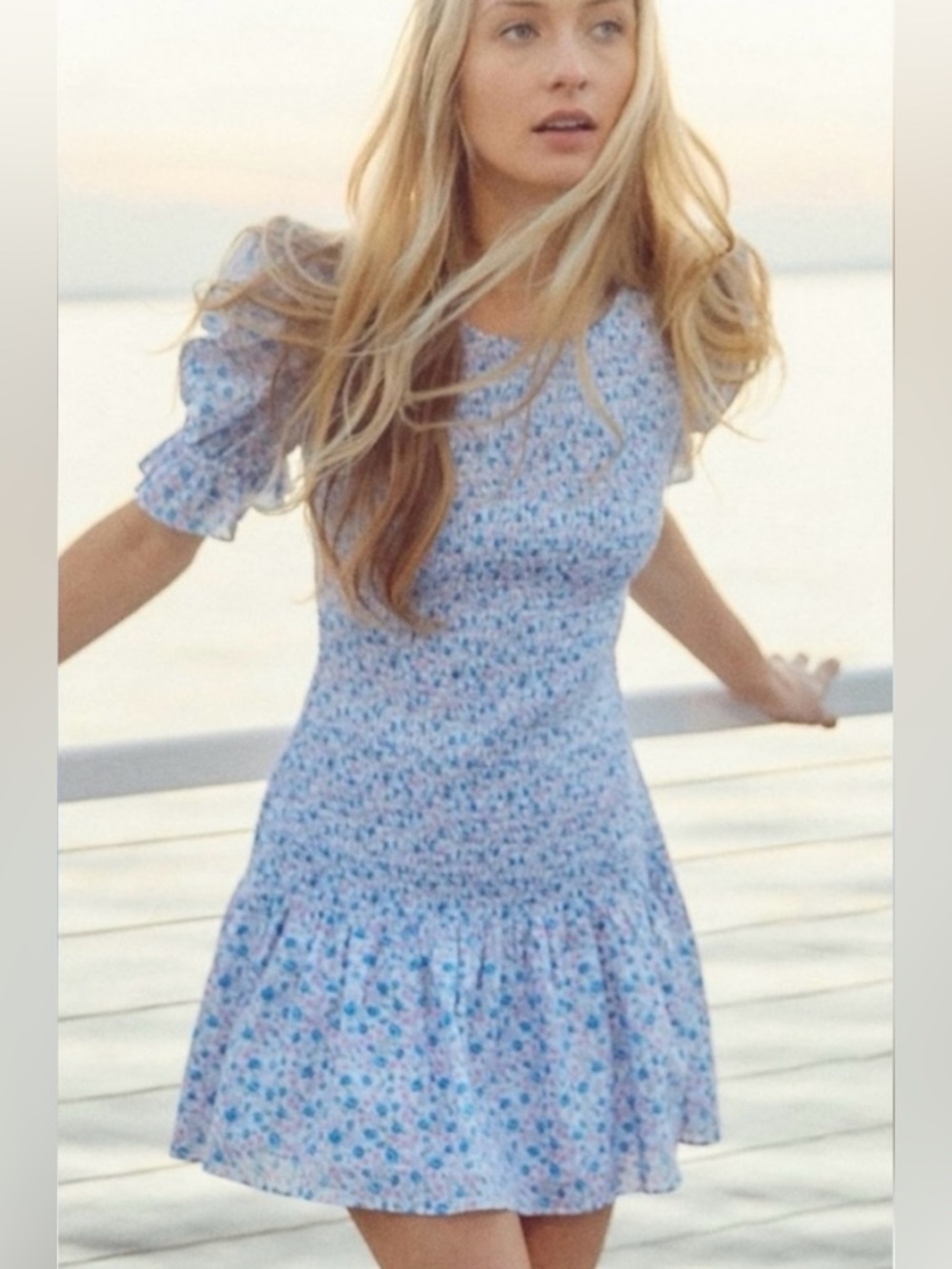 LoveShackFancy Floral Mini Dress | Ruffle Trim | Romantic Cottagecore